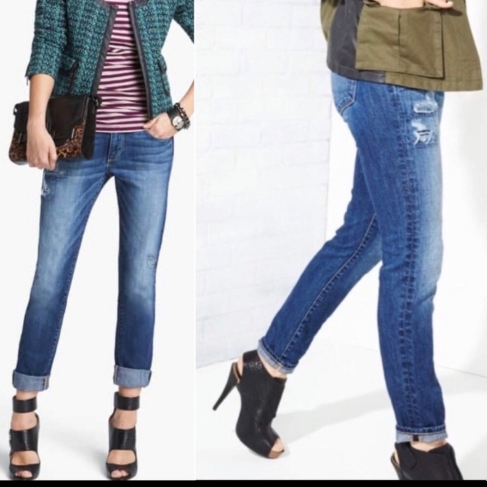 Womens Paige Skyline Ankle Peg Jeans 27 Jessie Tear & Repair
